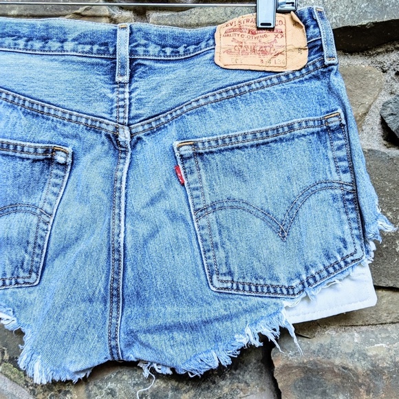 LEVI STRAUSS 501 Crochet Cutoff Remade Shorts L - Picture 7 of 9